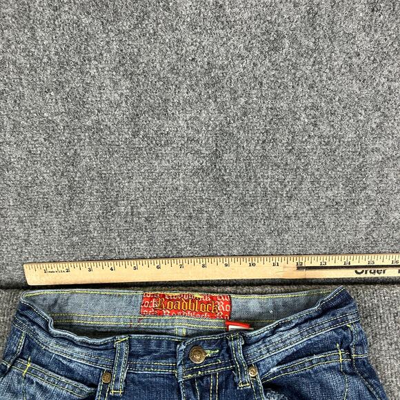 Roadblock Jean Shorts Boys Size 12 Blue Denim Cargo Distressed Utility Pockets - Picture 3 of 8